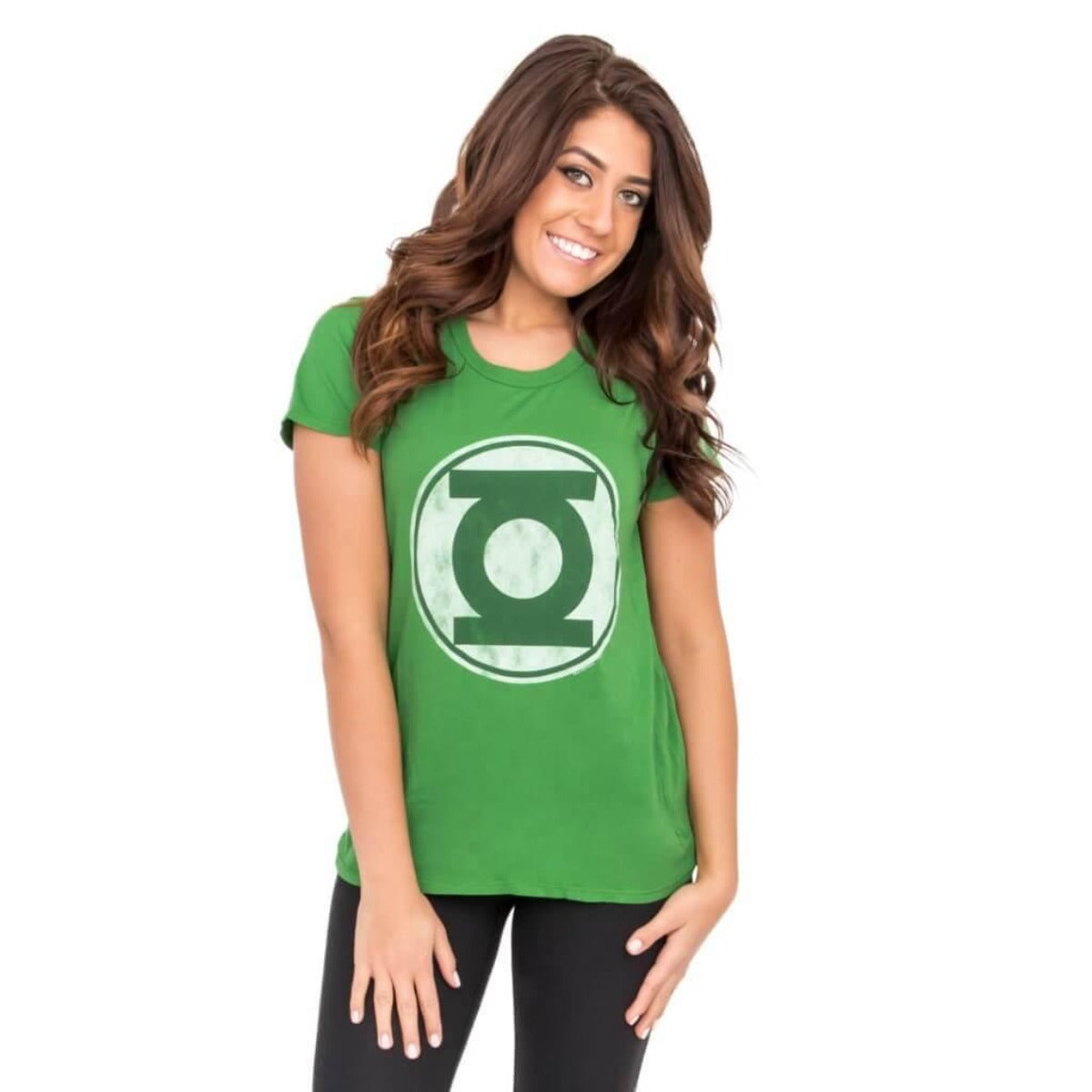 Green Lantern Distressed Logo Juniors T Shirt