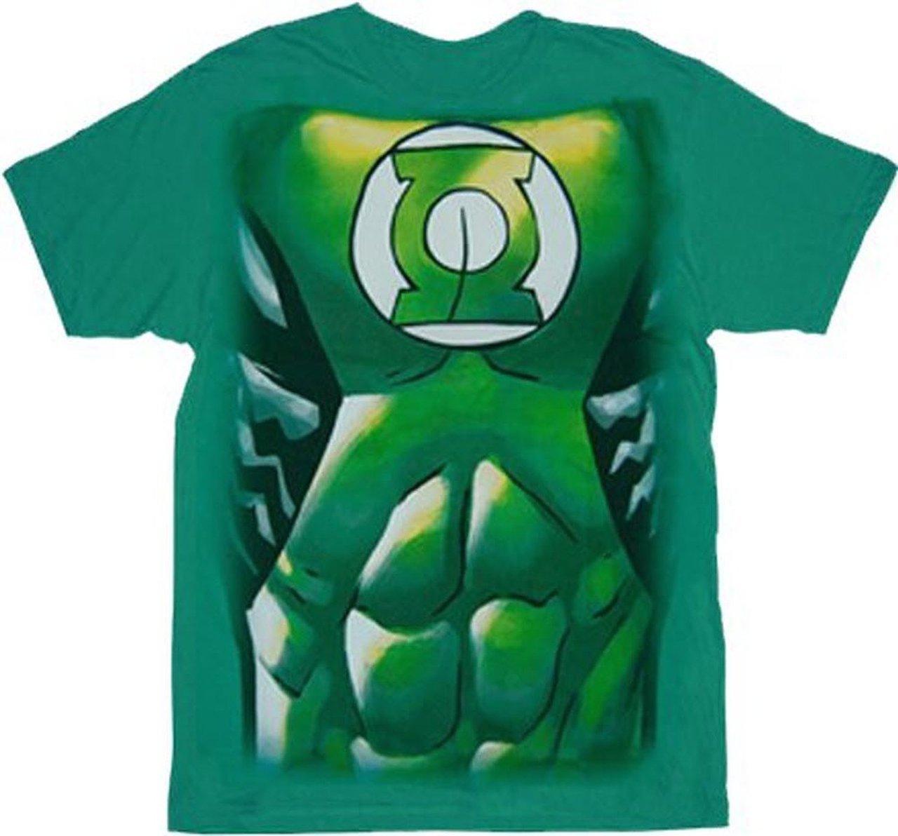 Green Lantern Muscle Costume Print T Shirt