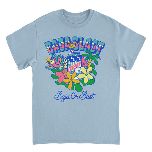 Mountain Dew Tropical Baja Light Blue Mens T Shirt