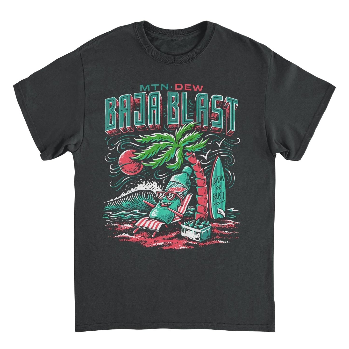 Mountain Dew Baja Blast Chillin Black Mens T Shirt
