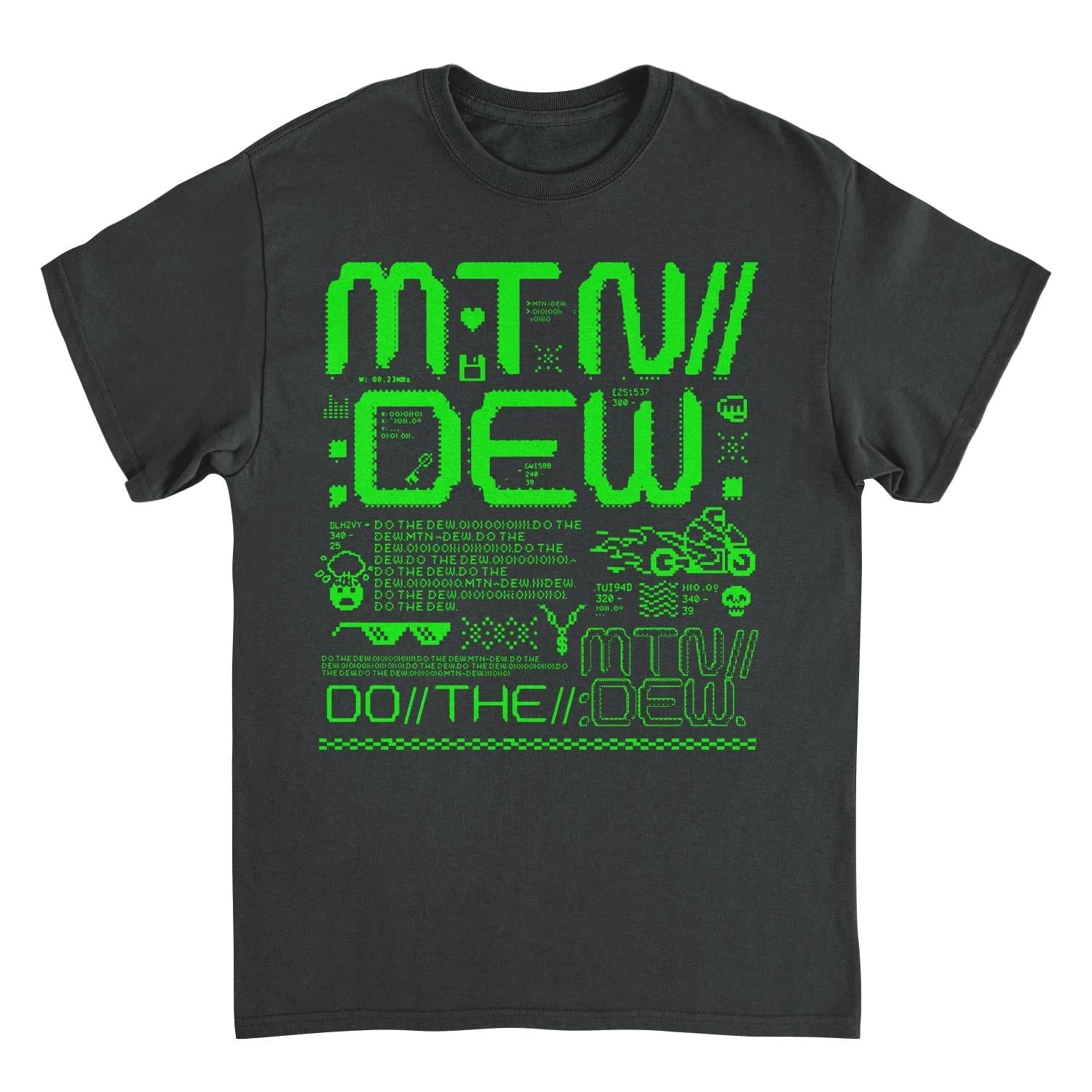 Mountain Dew Pixel Dew Black Mens T Shirt