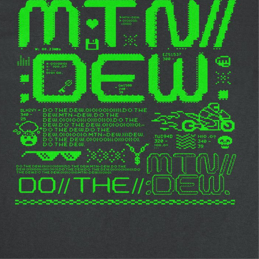Mountain Dew Pixel Dew Mens T Shirt Black