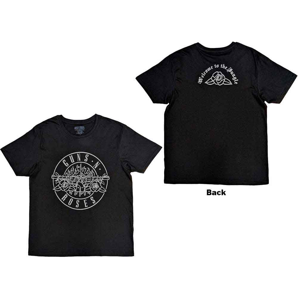 Guns N' Roses Classic Bullet Mono Mens T Shirt