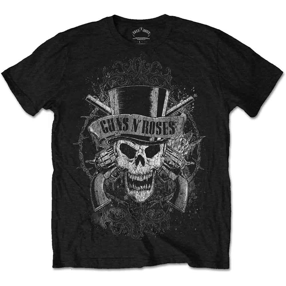 Guns N' Roses Faded Skull Mens T Shirt Black