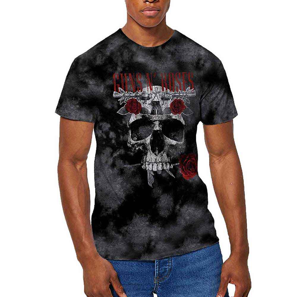 Guns N' Roses Flower Skull Mens T Shirt