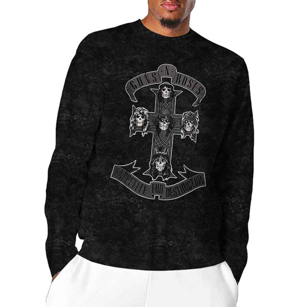 Guns N' Roses Monochrome Cross Long Sleeve Shirt
