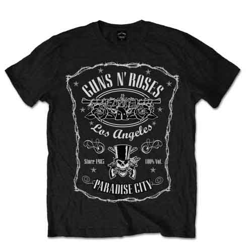 Guns N' Roses Paradise City Label Mens T Shirt