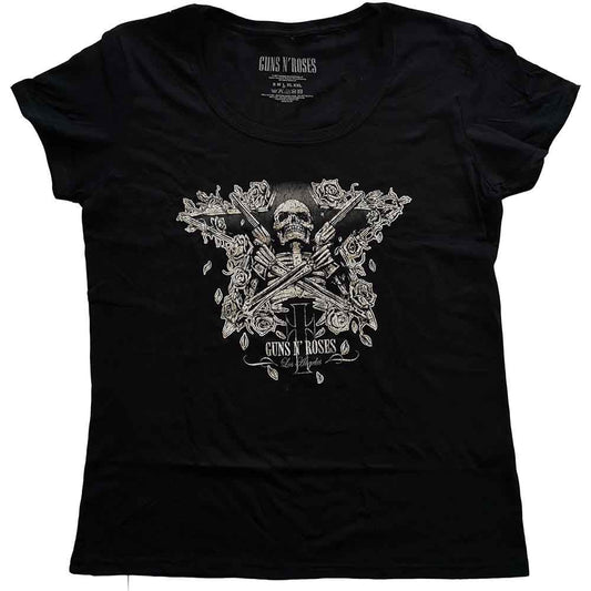 Guns N' Roses Skeleton Guns Womens T Shirt