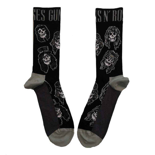 Guns N' Roses Skulls Band Monochrome Socks Black