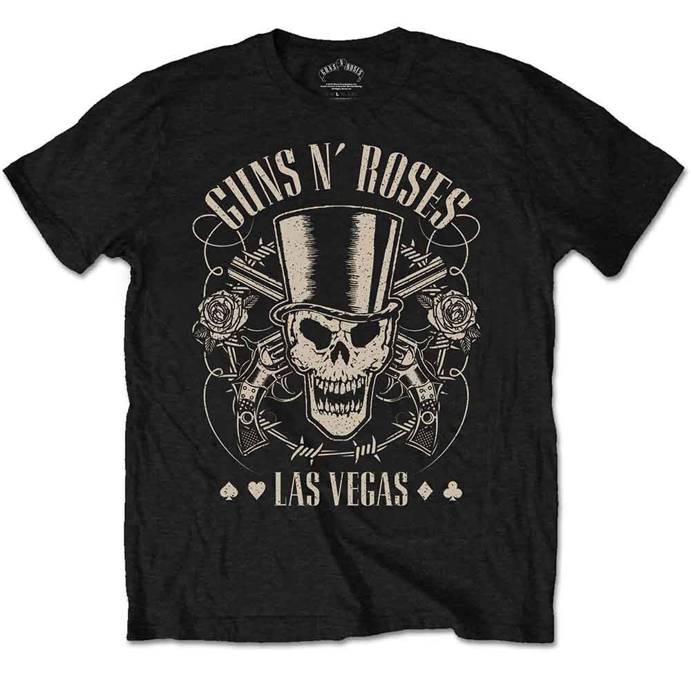 Guns N' Roses Top Hat, Skull & Pistols Las Vegas Mens T Shirt