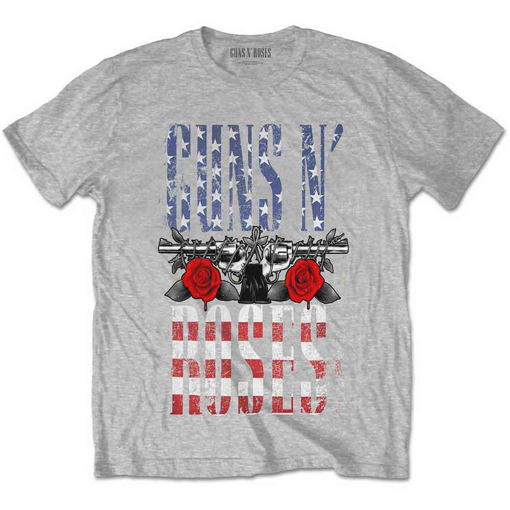 Guns N' Roses US Flag in Logo Mens T Shirt