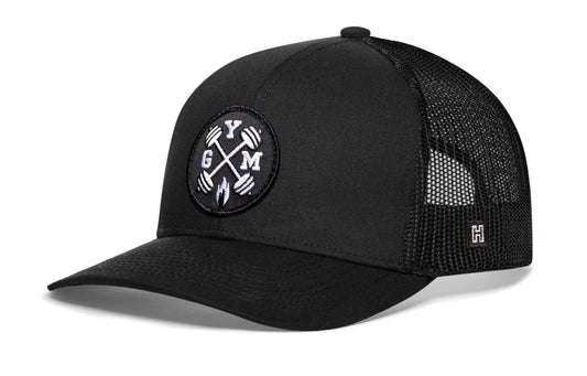 GYM Trucker Haka Hat Black Workout Snapback