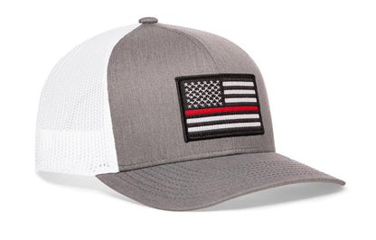 Thin Red Line Trucker Haka Hat Gray-White Fire Snapback