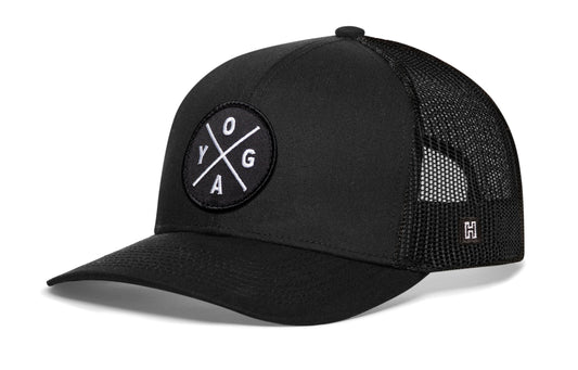 YOGA Trucker Haka Hat Black Fitness Snapback