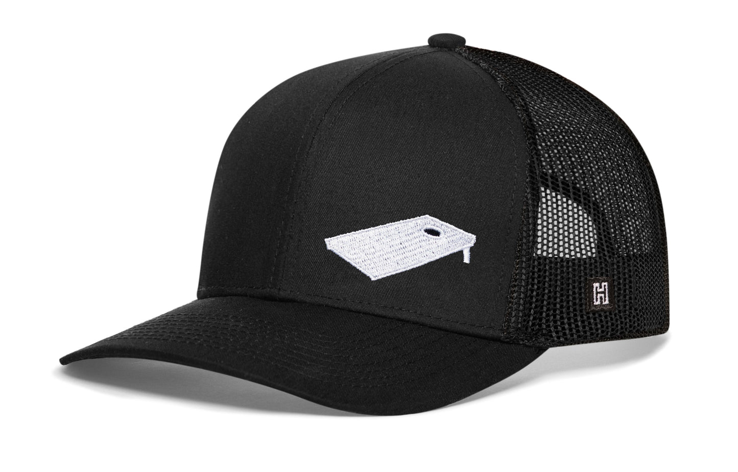 Cornhole Board Trucker Haka Hat Black Bags Snapback