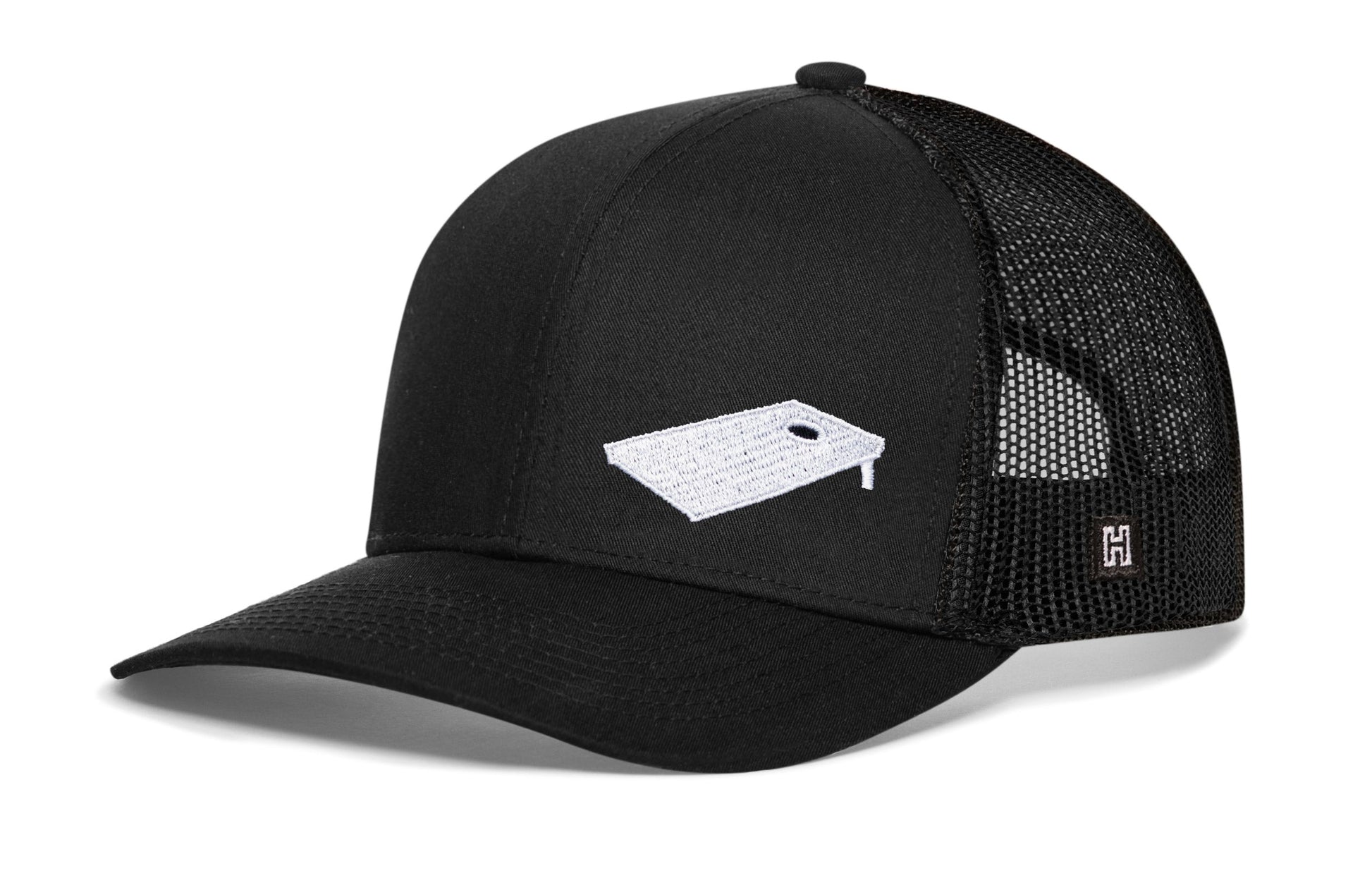Cornhole Board Trucker Haka Hat Black Bags Snapback
