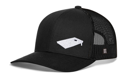 Cornhole Board Trucker Haka Hat Black Bags Snapback
