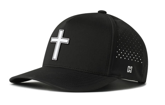 Cross Performance 5-Panel Hat  |  White PVC Christian Flexfit® Snapback