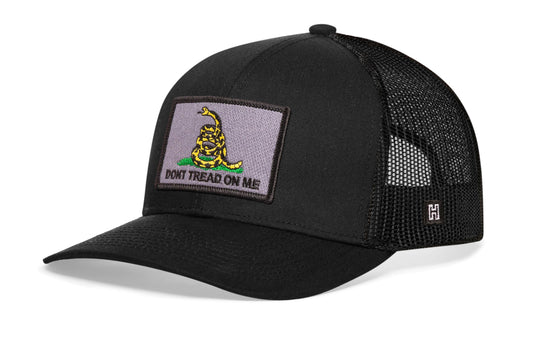 Dont Tread On Me Trucker Haka Hat Black Gadsden Flag Tactical Snapback