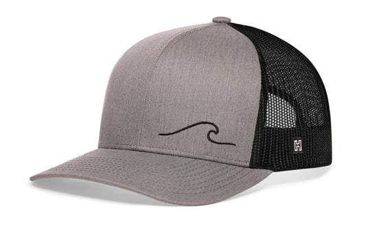 Wave Trucker Haka Hat Gray-Black Beach Snapback
