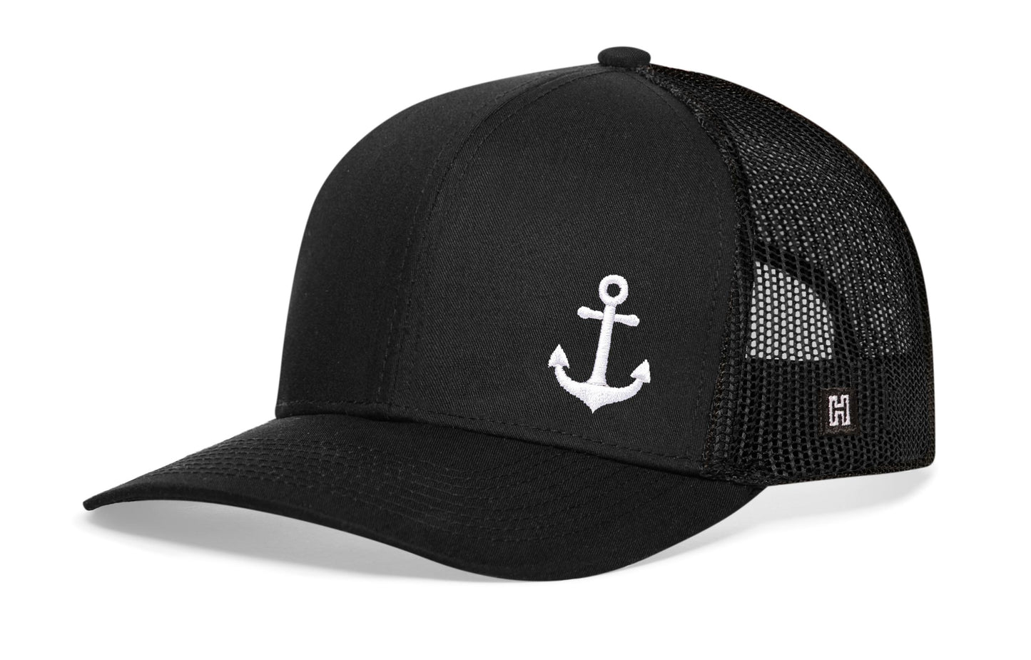 Anchor Trucker Haka Hat Black Boating Snapback