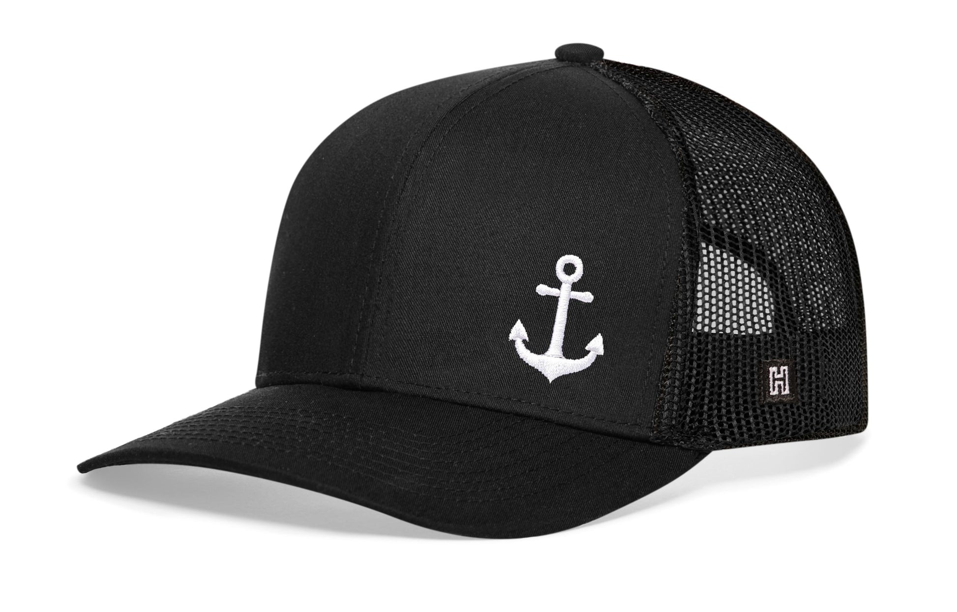 Anchor Trucker Haka Hat Black Boating Snapback