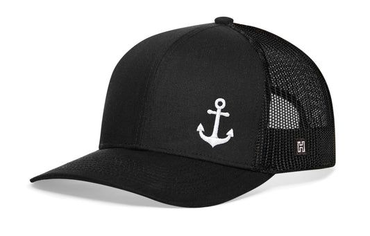 Anchor Trucker Haka Hat Black Boating Snapback