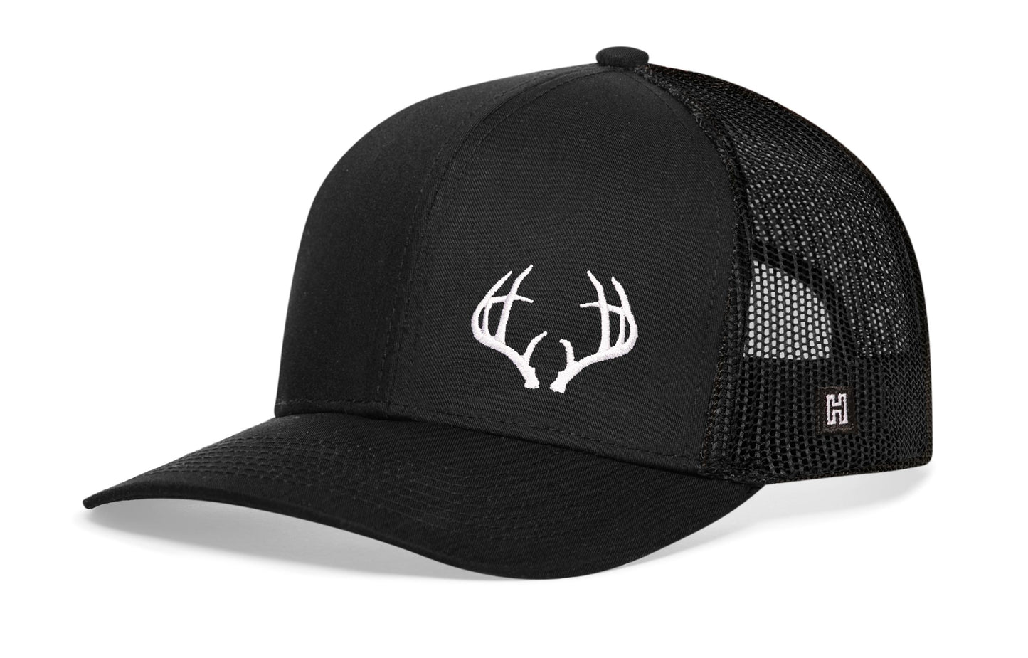 Buck Antler Trucker Haka Hat Black Buck Antler Snapback