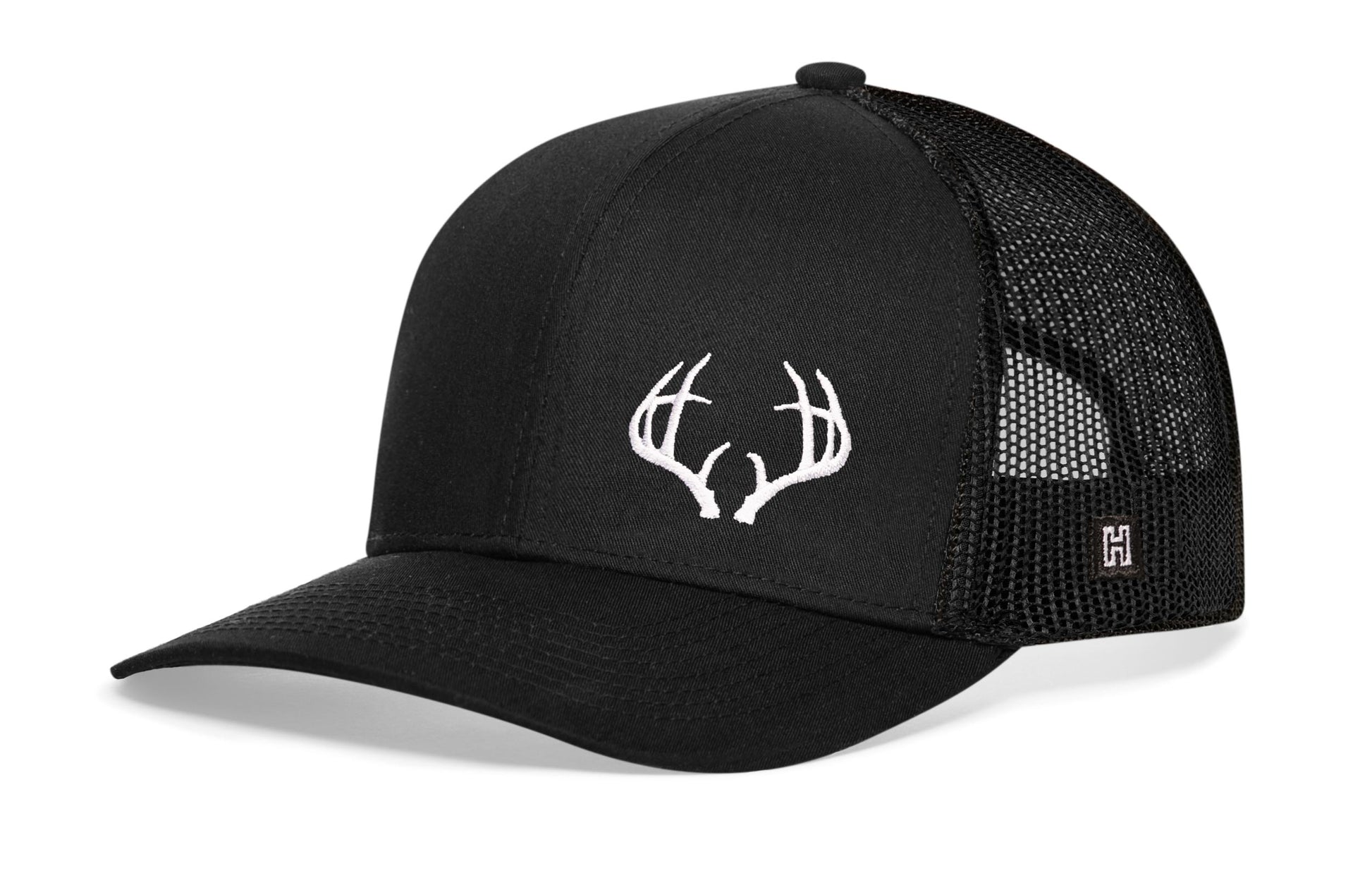 Buck Antler Trucker Haka Hat Black Buck Antler Snapback