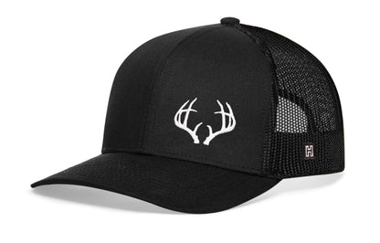 Buck Antler Trucker Haka Hat Black Buck Antler Snapback