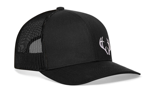 Buck Antler Trucker Haka Hat Black Buck Antler Snapback