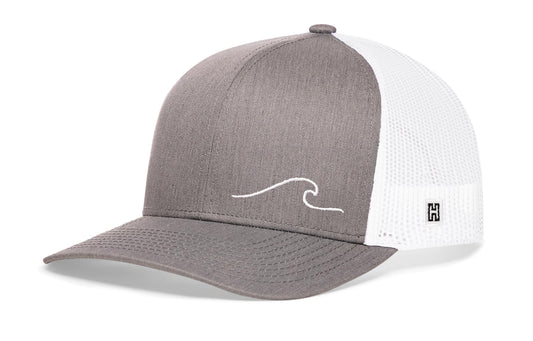 Wave Trucker Haka Hat Gray-White Beach Snapback