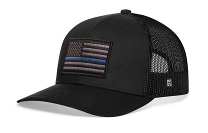 Thin Blue Line Trucker Haka Hat Black Police Tactical Snapback