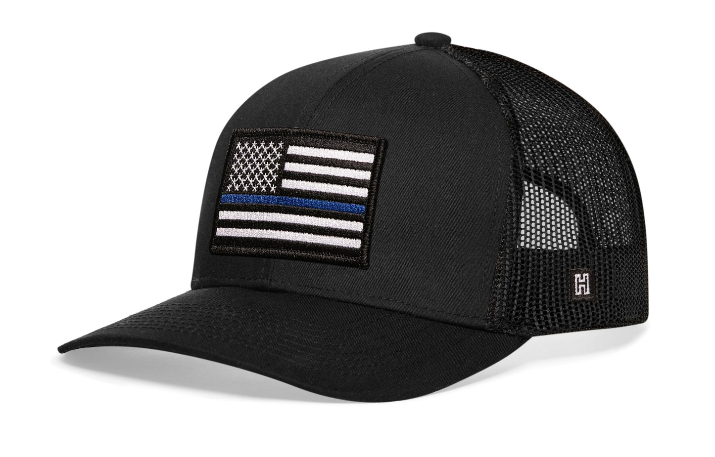 Thin Blue Line Trucker Haka Hat Black Police Snapback