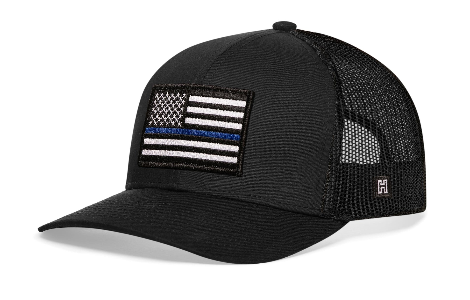Thin Blue Line Trucker Haka Hat Black Police Snapback