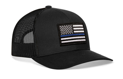 Thin Blue Line Trucker Haka Hat Black Police Snapback