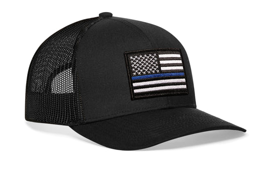 Thin Blue Line Trucker Haka Hat Black Police Snapback