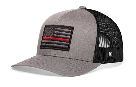 Thin Red Line Trucker Haka Hat Gray-Black Fire Tactical Snapback