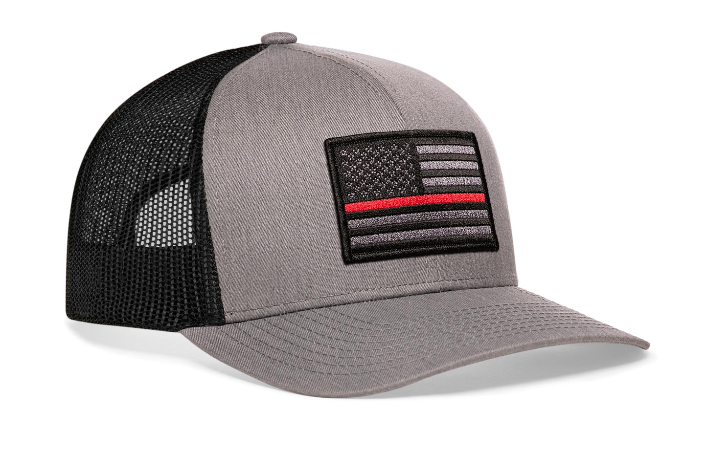 Thin Red Line Trucker Haka Hat Gray-Black Fire Tactical Snapback