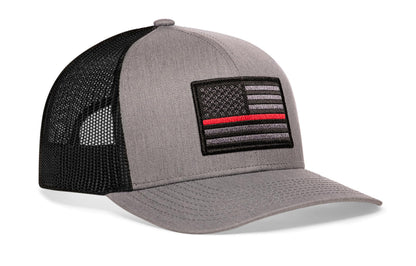 Thin Red Line Trucker Haka Hat Gray-Black Fire Tactical Snapback