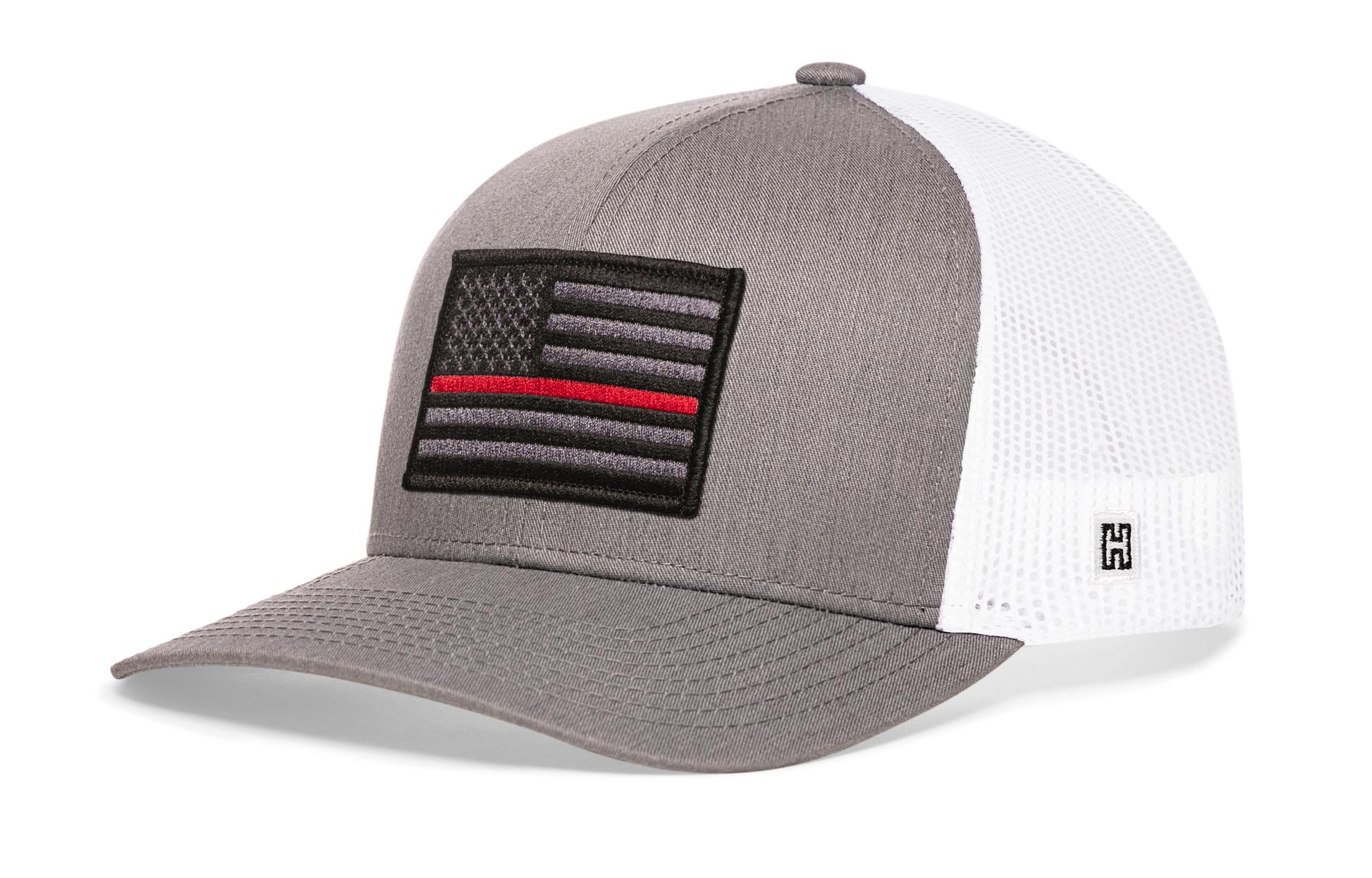 Thin Red Line Trucker Haka Hat Gray-White Fire Tactical Snapback