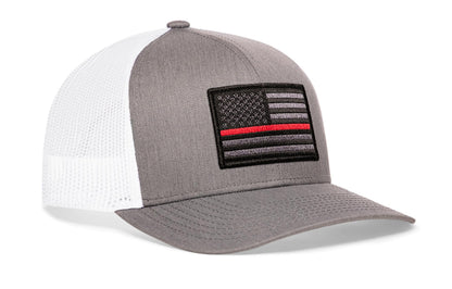 Thin Red Line Trucker Haka Hat Gray-White Fire Tactical Snapback