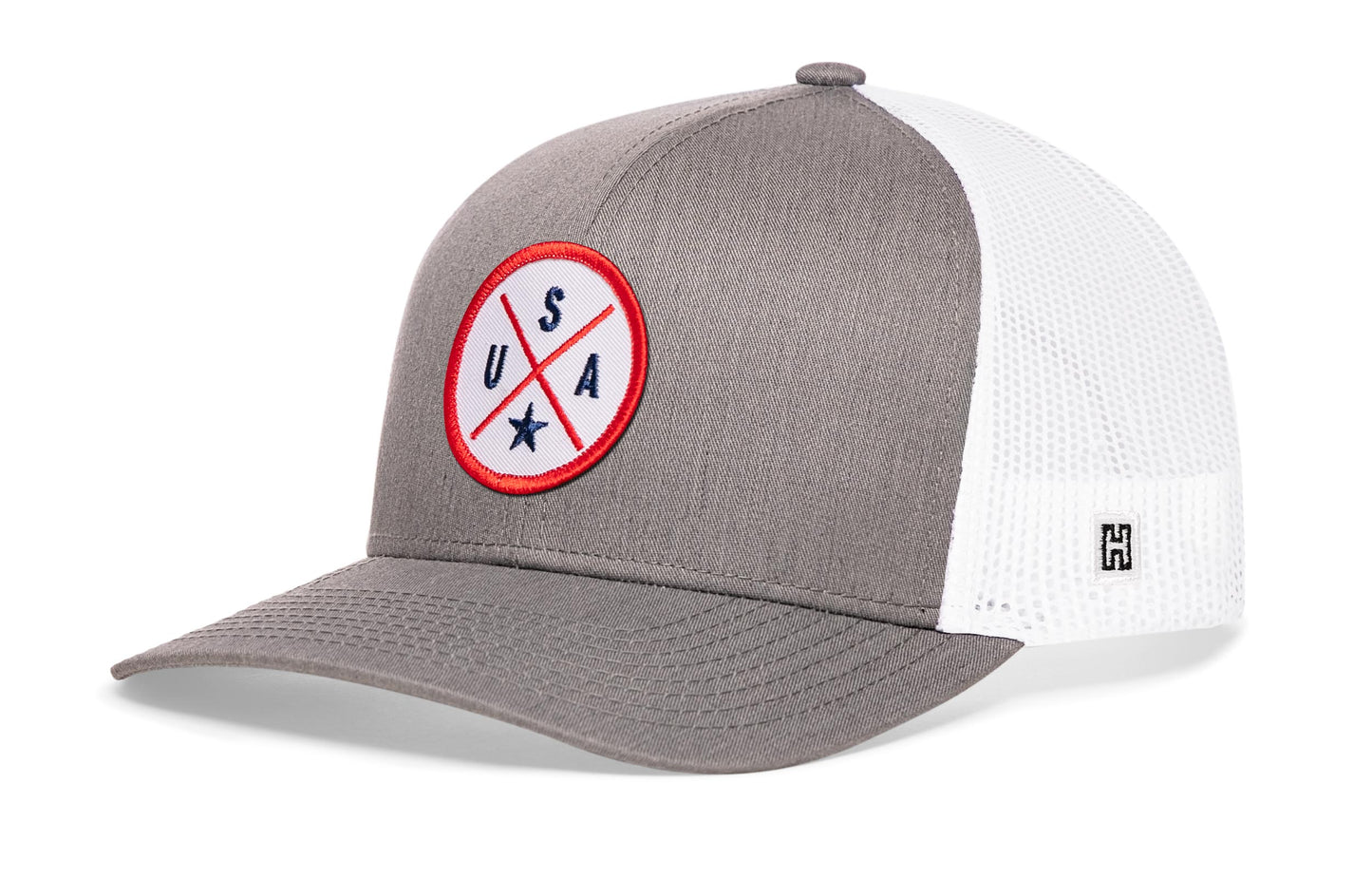 USA Trucker Haka Hat Gray-White America Snapback