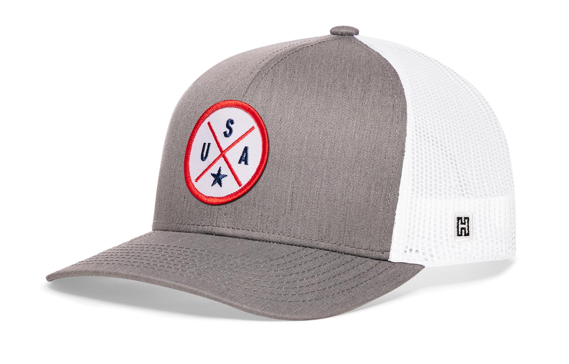 USA Trucker Haka Hat Gray-White America Snapback