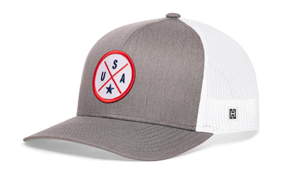 USA Trucker Haka Hat Gray-White America Snapback