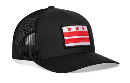 Washington DC Flag Trucker Haka Hat Black Snapback