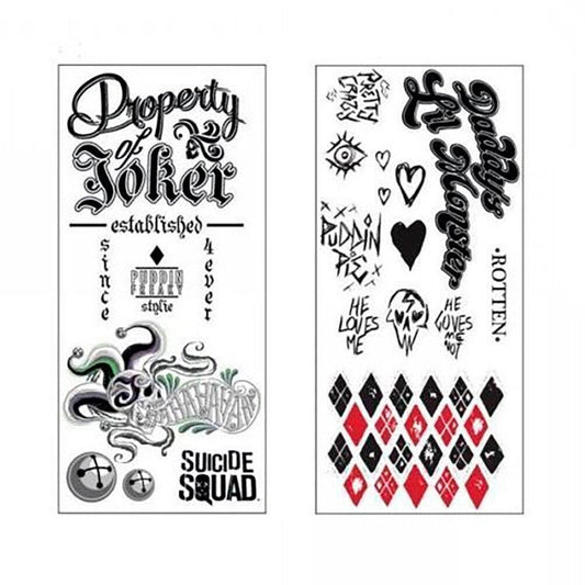 Harley Quinn Joker Temporary Tattoos