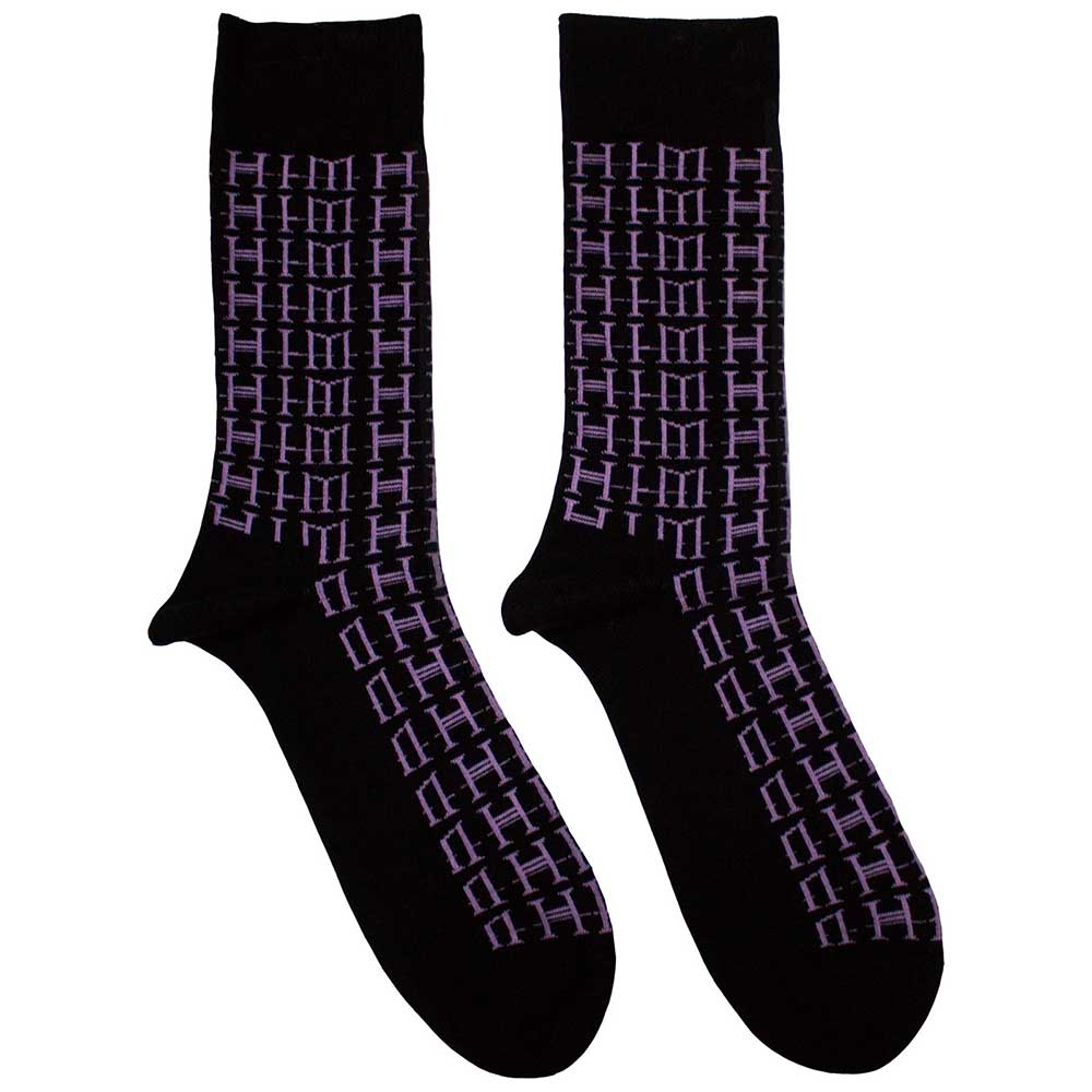 Him Logo Repeat Socks Black