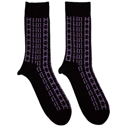 Him Logo Repeat Socks Black