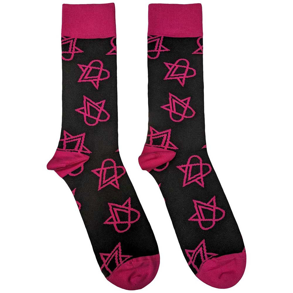 Him Mini Pink Heartagrams Socks Black